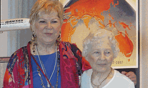 Rosemary Arnold with Aussie pilot legend Jean Burns at Arnold's book launch in late 2010.